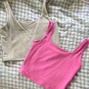 GAP Gray and Pink Women's Crop Tops